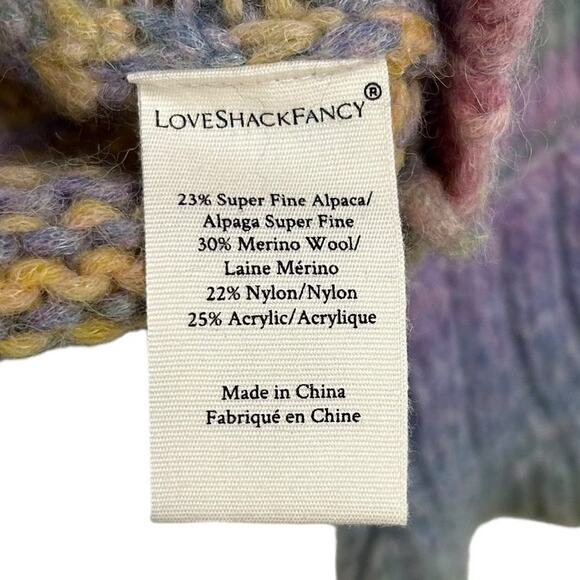 LoveShackFancy Girls Multicolor Alpaca/Wool Blend Ruffle Misha Sweater 5-6 Years - Picture 3 of 5